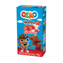 Ozmo Hoppo Çilekli Krema Dolgulu Kakaolu Bisküvi 40 g