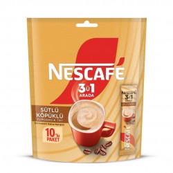 Nescafé 3'ü 1 Arada Sütlü Köpüklü Paket 10 x 17.4 G